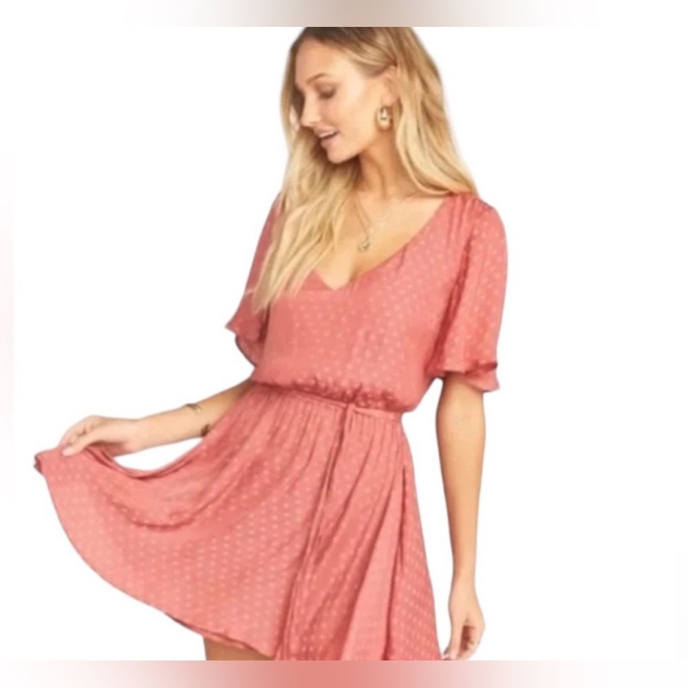 Show Me Your MuMu Polyester Polka Dot Dress Size Small